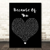 Kelly Clarkson Because Of You Black Heart Song Lyric Print