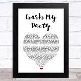 Luke Bryan Crash My Party White Heart Song Lyric Music Art Print