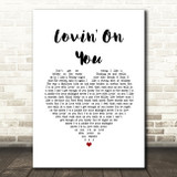 Luke Combs Lovin' On You White Heart Song Lyric Music Art Print