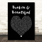 Kelly Clarkson Broken & Beautiful Black Heart Song Lyric Print