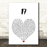 M.K. 17 White Heart Song Lyric Music Art Print