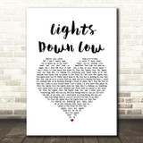 MAX Lights Down Low White Heart Song Lyric Music Art Print