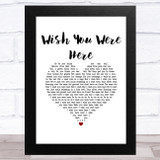 Aslan Wish You Were Here White Heart Song Lyric Music Art Print