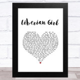 Michael Jackson Liberian Girl White Heart Song Lyric Music Art Print