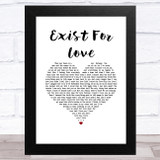 AURORA Exist For Love White Heart Song Lyric Music Art Print
