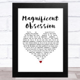 Nat King Cole Magnificent Obsession White Heart Song Lyric Music Art Print