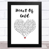 Neil Young Heart Of Gold White Heart Song Lyric Music Art Print