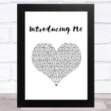 Nick Jonas Introducing Me White Heart Song Lyric Music Art Print