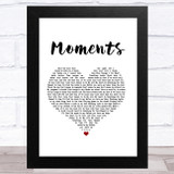One Direction Moments White Heart Song Lyric Music Art Print