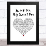 Paul Weller Sweet Pea, My Sweet Pea White Heart Song Lyric Music Art Print