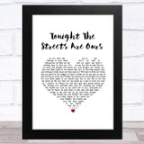 Richard Hawley Tonight The Streets Are Ours White Heart Song Lyric Music Art Print