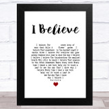 Robson & Jerome I Believe White Heart Song Lyric Music Art Print