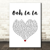 Rod Stewart Ooh La La White Heart Song Lyric Music Art Print