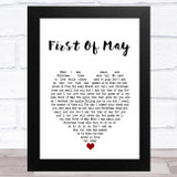 Bee Gees First Of May White Heart Song Lyric Music Art Print