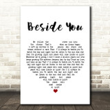 Simply Red Beside You White Heart Song Lyric Music Art Print