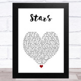 Simply Red Stars White Heart Song Lyric Music Art Print