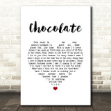 Snow Patrol Chocolate White Heart Song Lyric Music Art Print