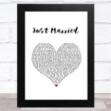 Steven Lee Olsen Just Married White Heart Song Lyric Music Art Print