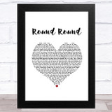Sugababes Round Round White Heart Song Lyric Music Art Print