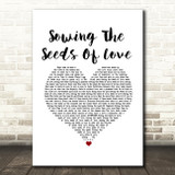 Tears For Fears Sowing The Seeds Of Love White Heart Song Lyric Music Art Print