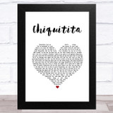 ABBA Chiquitita White Heart Song Lyric Music Art Print