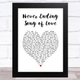 The New Seekers Never Ending Song of Love White Heart Song Lyric Music Art Print