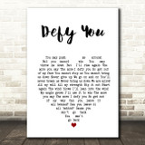 The Offspring Defy You White Heart Song Lyric Music Art Print