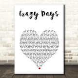 The Shires Crazy Days White Heart Song Lyric Music Art Print