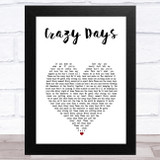 The Shires Crazy Days White Heart Song Lyric Music Art Print
