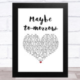 Billy Fury Maybe to-morrow White Heart Song Lyric Music Art Print