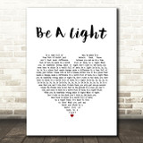 Thomas Rhett Be A Light White Heart Song Lyric Music Art Print