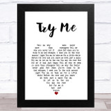 UFO Try Me White Heart Song Lyric Music Art Print