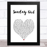 Blondie Sunday Girl White Heart Song Lyric Music Art Print