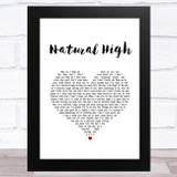 Bloodstone Natural High White Heart Song Lyric Music Art Print