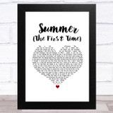 Bobby Goldsboro Summer (The First Time) White Heart Song Lyric Music Art Print