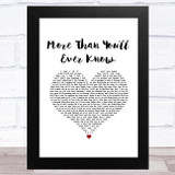 Boyz II Men More Than You'll Ever Know White Heart Song Lyric Music Art Print
