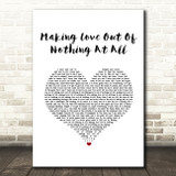Air Supply Making Love Out Of Nothing At All White Heart Song Lyric Music Art Print