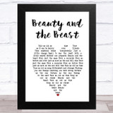 Celine Dion Beauty and the Beast White Heart Song Lyric Music Art Print