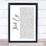 Florence + The Machine Third Eye White Script Song Lyric Print