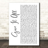 FOALS Give It All White Script Song Lyric Print