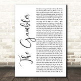 Fun. The Gambler White Script Song Lyric Print
