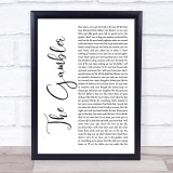 Fun. The Gambler White Script Song Lyric Print