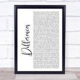 Ginuwine Differences White Script Song Lyric Print