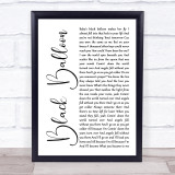 Goo Goo Dolls Black Balloon White Script Song Lyric Print