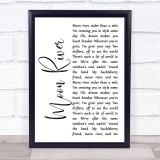 Henry Mancini Moon River White Script Song Lyric Print