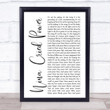 Hozier feat. Mavis Staples Nina Cried Power White Script Song Lyric Print