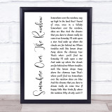 Israel Kamakawiwo'ole Somewhere Over the Rainbow White Script Song Lyric Print