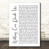 Jason Donovan Nothing Can Divide Us White Script Song Lyric Print