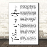 Kacey Musgraves Follow Your Arrow White Script Song Lyric Print