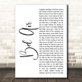 Lana Del Rey Bel Air White Script Song Lyric Print